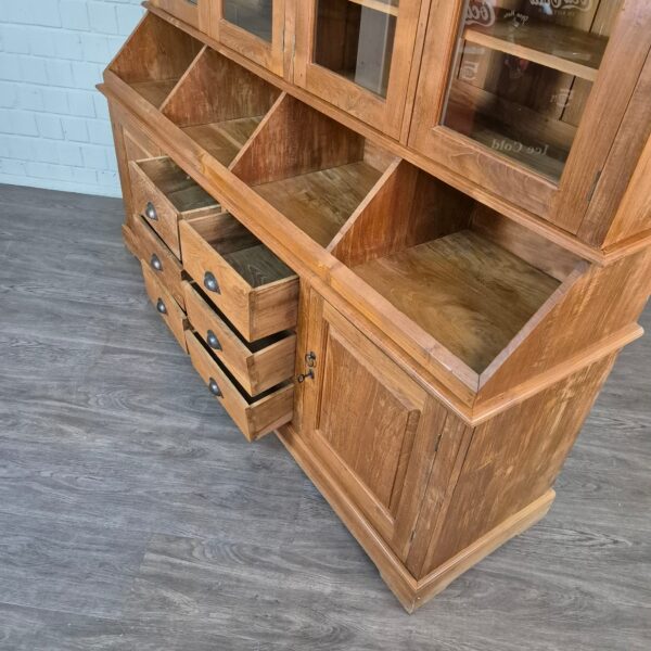 Vitrine Krämerschrank Teakholz 2,15 m – Bild 14