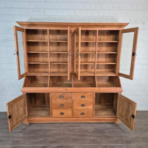 Vitrine Krämerschrank Teakholz 2,15 m – Bild 8