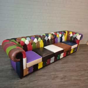 Chesterfield Sofa Couch Leder Modell Karneval 2,90 m