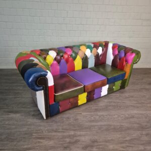 Chesterfield Sofa Couch Leder Modell Karneval 2,04 m