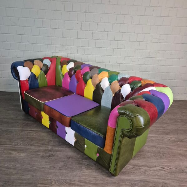 Chesterfield Sofa Couch Leder Modell Karneval 2,04 m – Bild 3
