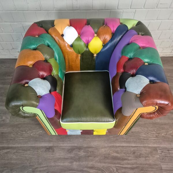 Chesterfield Sessel Leder Modell Karneval – Bild 4
