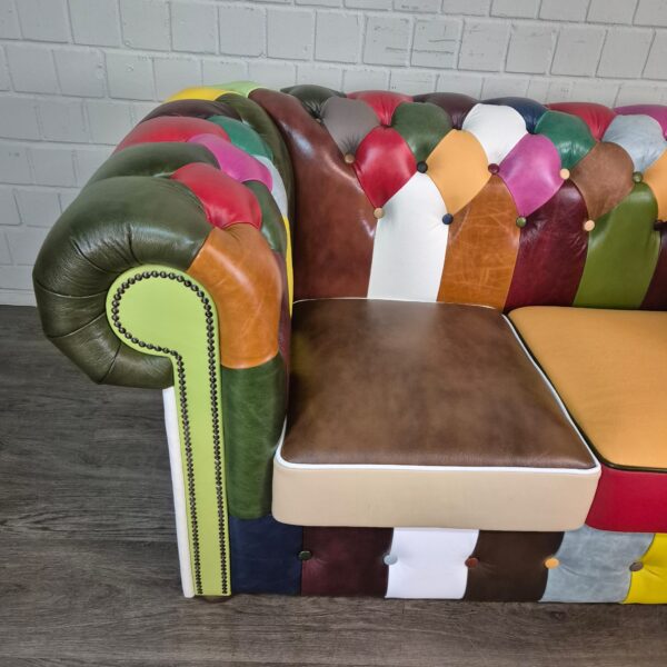 Chesterfield Sofa Couch Leder Modell Karneval 1,63 m – Bild 5