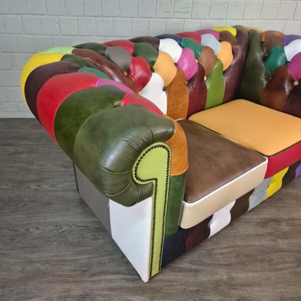 Chesterfield Sofa Couch Leder Modell Karneval 1,63 m – Bild 4