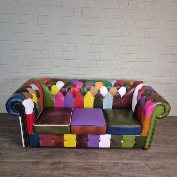 Chesterfield Couchgarnitur Modell Karneval 3-2-1 Leder – Bild 6