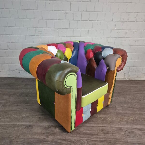 Chesterfield Couchgarnitur Modell Karneval 3-2-1 Leder – Bild 13