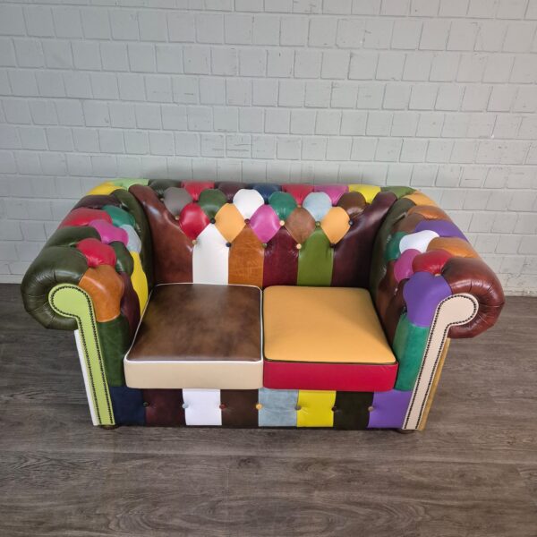 Chesterfield Couchgarnitur Modell Karneval 3-2-1 Leder – Bild 9