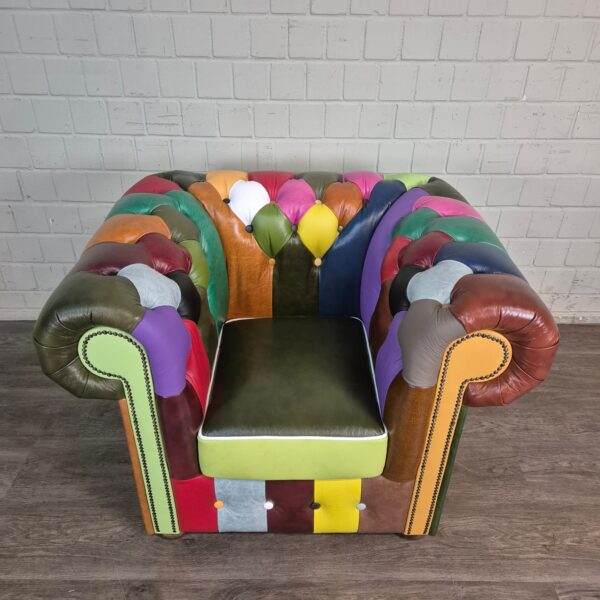 Chesterfield Couchgarnitur Modell Karneval 3-2-1 Leder – Bild 12