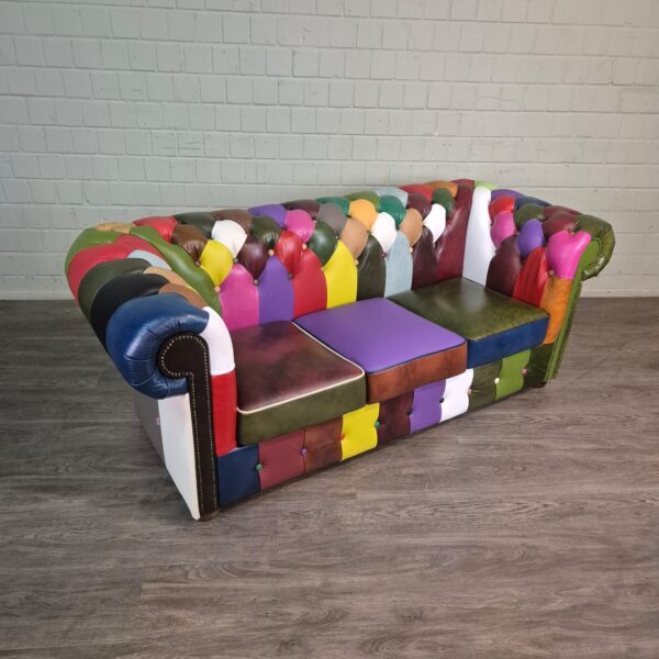 Chesterfield Couchgarnitur Modell Karneval 3-2-1 Leder – Bild 7