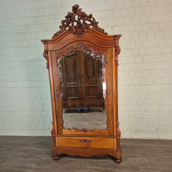 Spiegelschrank Schrank Biedermeier 1860 Mahagoni – Bild 2