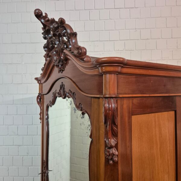 Spiegelschrank Schrank Biedermeier 1860 Mahagoni – Bild 4
