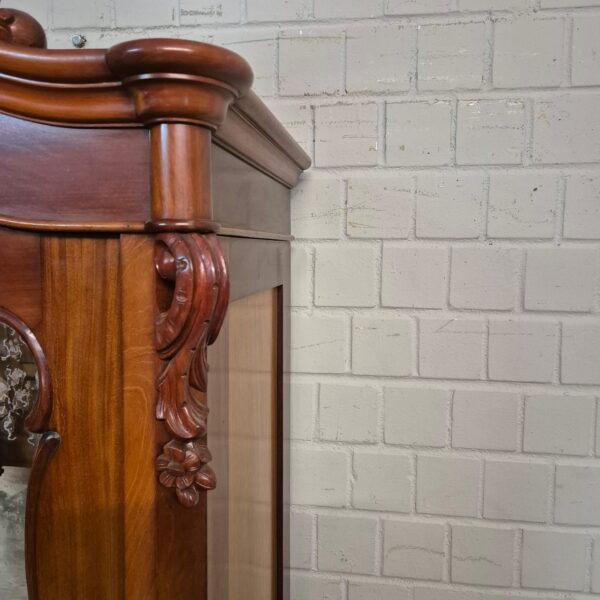 Spiegelschrank Schrank Biedermeier 1860 Mahagoni – Bild 5