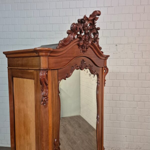 Spiegelschrank Schrank Biedermeier 1860 Mahagoni – Bild 9