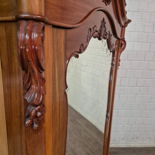 Spiegelschrank Schrank Biedermeier 1860 Mahagoni – Bild 10