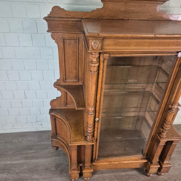 Vitrine Geschirrschrank Gründerzeit 1880 Eiche – Bild 8