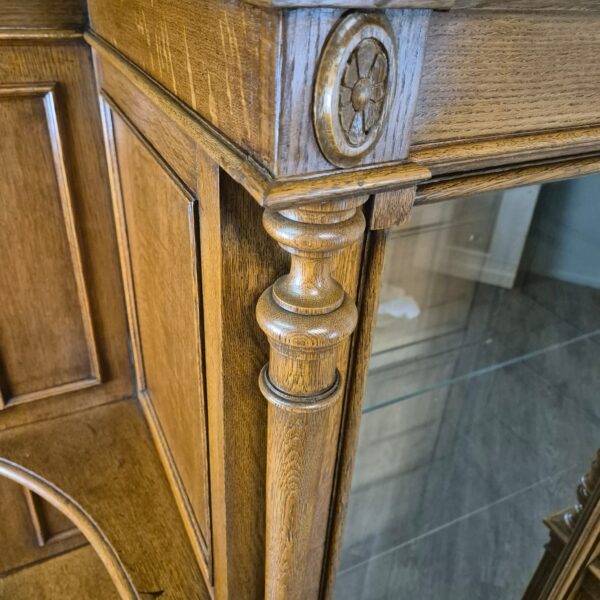 Vitrine Geschirrschrank Gründerzeit 1880 Eiche – Bild 7
