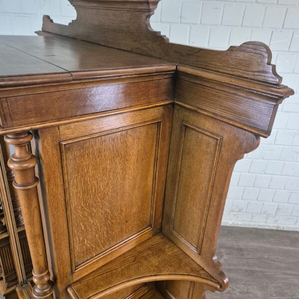 Vitrine Geschirrschrank Gründerzeit 1880 Eiche – Bild 11