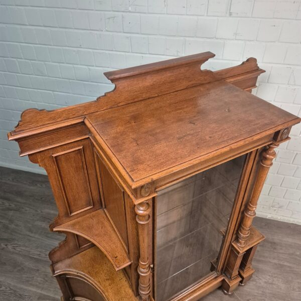 Vitrine Geschirrschrank Gründerzeit 1880 Eiche – Bild 4