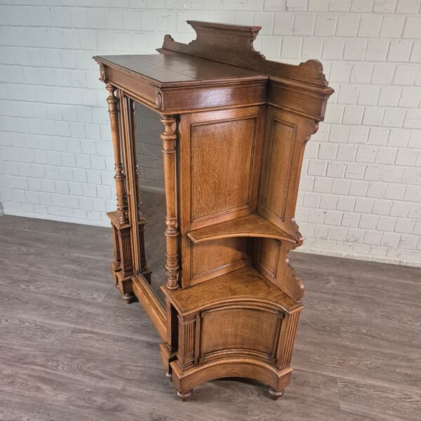 Vitrine Geschirrschrank Gründerzeit 1880 Eiche – Bild 3