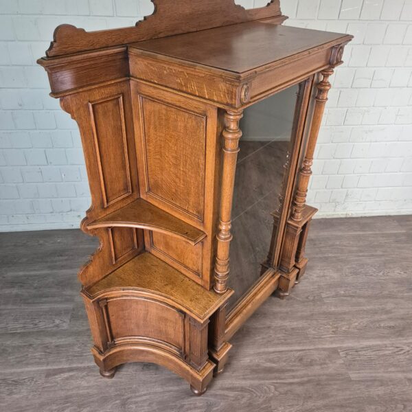 Vitrine Geschirrschrank Gründerzeit 1880 Eiche – Bild 5