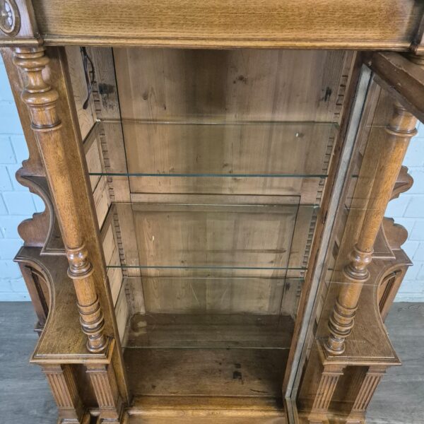Vitrine Geschirrschrank Gründerzeit 1880 Eiche – Bild 13