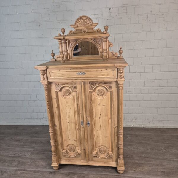 Vertiko Aufsatzvertiko Gründerzeit 1880 Kiefer – Bild 2