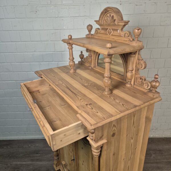 Vertiko Aufsatzvertiko Gründerzeit 1880 Kiefer – Bild 14
