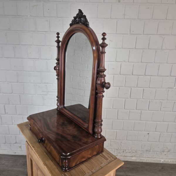 Klappspiegel Schminktisch-Aufsatz Biedermeier 1850 Mahagoni – Bild 2