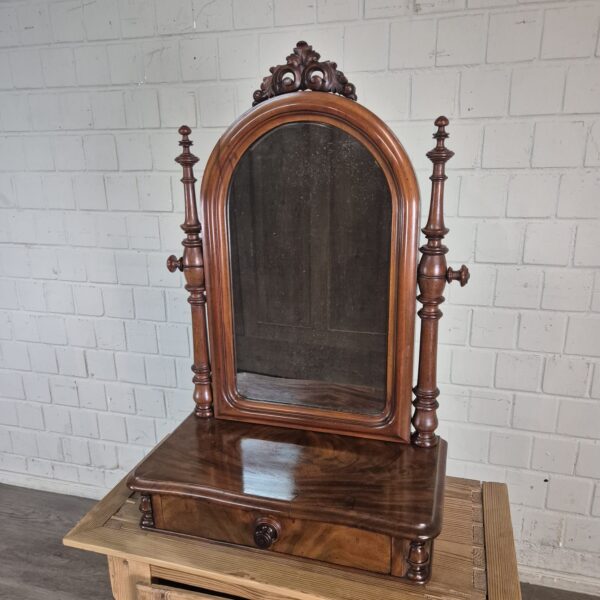 Klappspiegel Schminktisch-Aufsatz Biedermeier 1850 Mahagoni – Bild 5