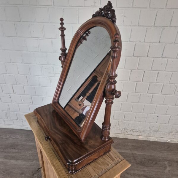 Klappspiegel Schminktisch-Aufsatz Biedermeier 1850 Mahagoni – Bild 3