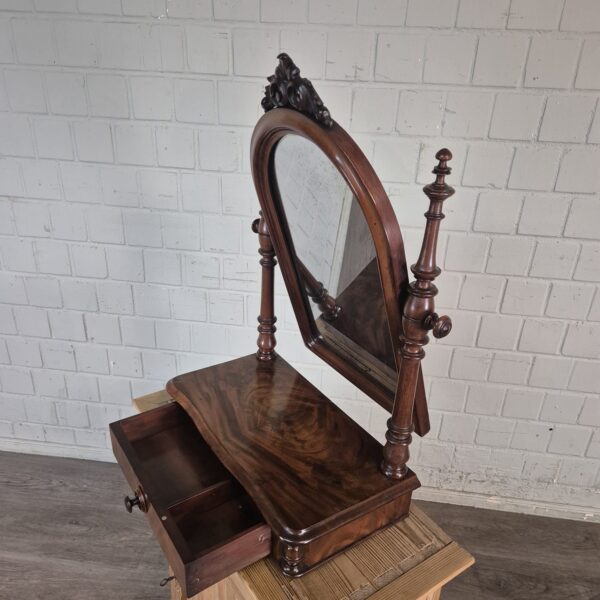 Klappspiegel Schminktisch-Aufsatz Biedermeier 1850 Mahagoni – Bild 9