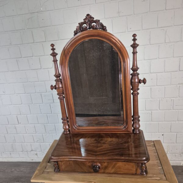 Klappspiegel Schminktisch-Aufsatz Biedermeier 1850 Mahagoni – Bild 4