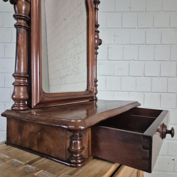 Klappspiegel Schminktisch-Aufsatz Biedermeier 1850 Mahagoni – Bild 7
