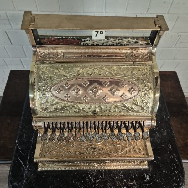 Ladenkasse Kasse National 1897 Kupfer Messing – Bild 4