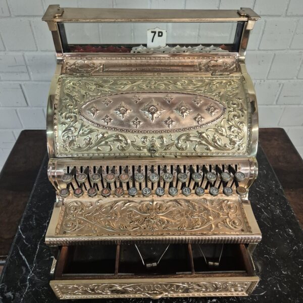 Ladenkasse Kasse National 1897 Kupfer Messing – Bild 11