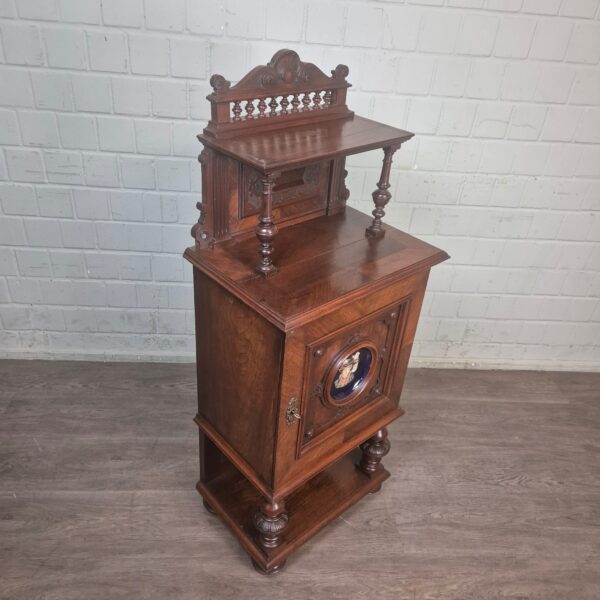 Aufsatzschrank Schrank Gründerzeit 1880 Nussbaum – Bild 2