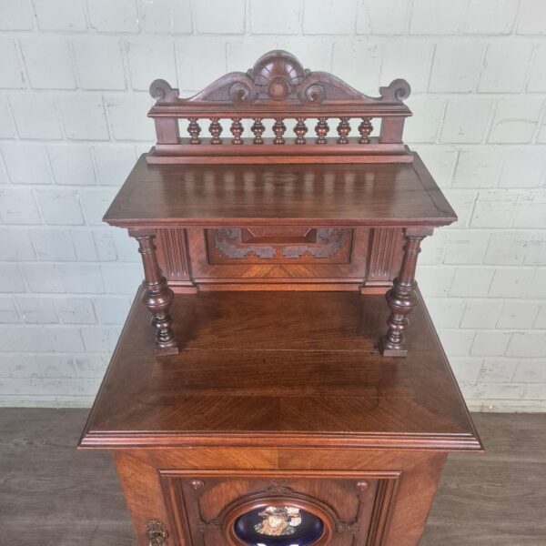 Aufsatzschrank Schrank Gründerzeit 1880 Nussbaum – Bild 4