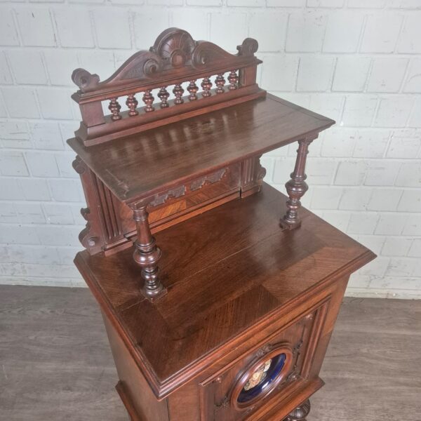 Aufsatzschrank Schrank Gründerzeit 1880 Nussbaum – Bild 5