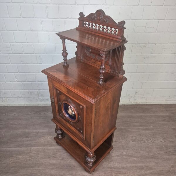 Aufsatzschrank Schrank Gründerzeit 1880 Nussbaum – Bild 3