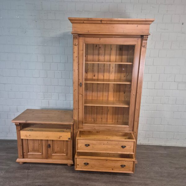 Vitrine mit Sideboard Schrank 1,77 m Kiefer – Bild 15