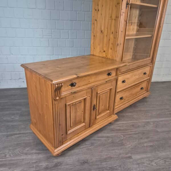 Vitrine mit Sideboard Schrank 1,77 m Kiefer – Bild 5