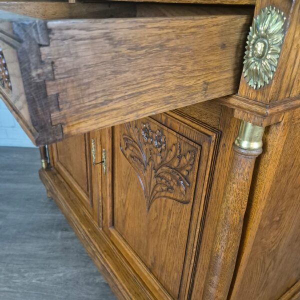 Buffetschrank Schrank Jugendstil 1905 Eiche – Bild 22