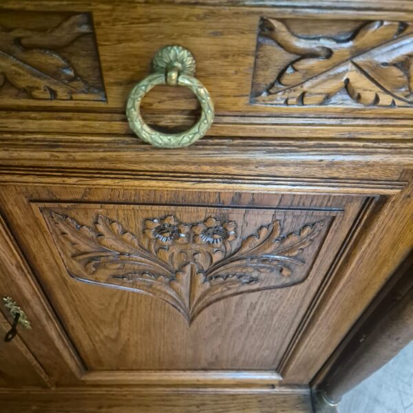 Buffetschrank Schrank Jugendstil 1905 Eiche – Bild 10