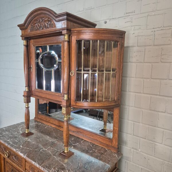 Buffetschrank Schrank Jugendstil 1905 Eiche – Bild 15
