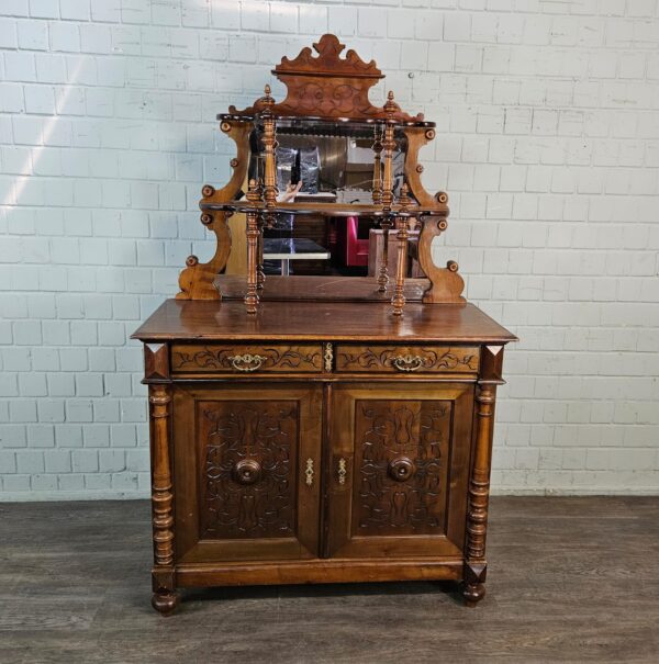 Buffetschrank Schrank Gründerzeit 1880 Nussbaum – Bild 2
