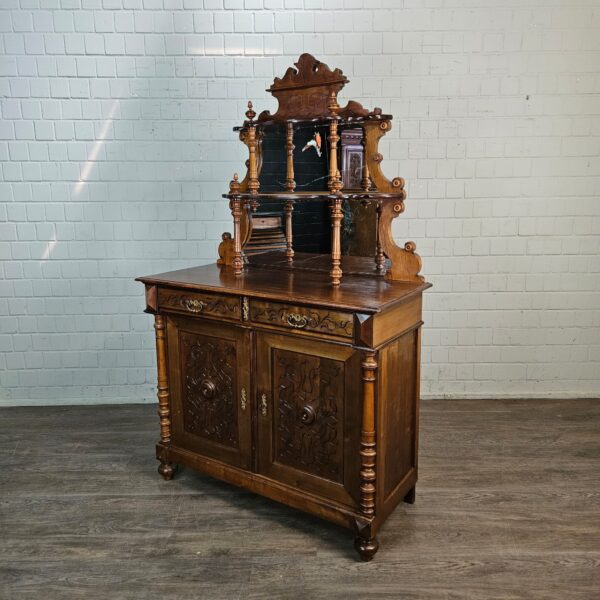 Buffetschrank Schrank Gründerzeit 1880 Nussbaum – Bild 3