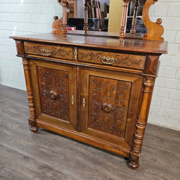 Buffetschrank Schrank Gründerzeit 1880 Nussbaum – Bild 8