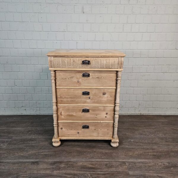 Hochkommode Kommode Gründerzeit 1880 Kiefer – Bild 2