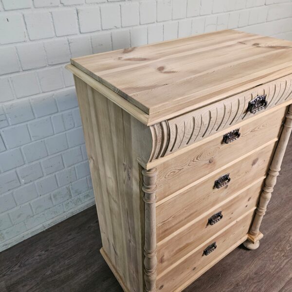 Hochkommode Kommode Gründerzeit 1880 Kiefer – Bild 6