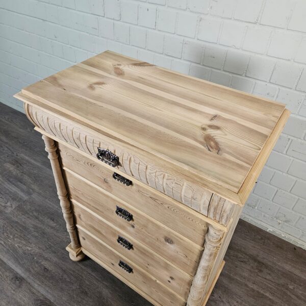 Hochkommode Kommode Gründerzeit 1880 Kiefer – Bild 11